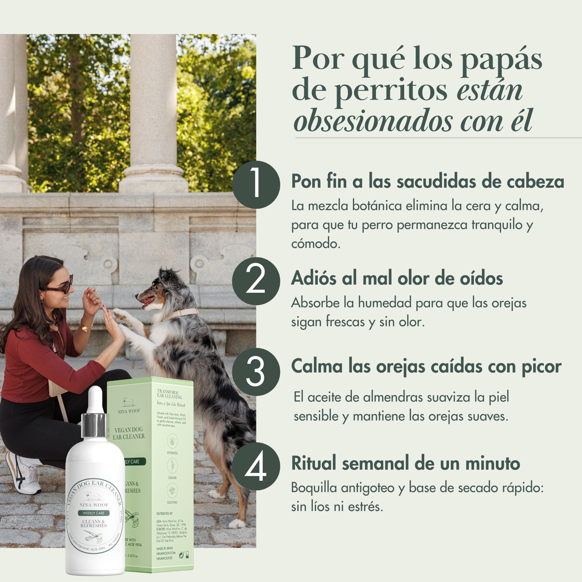 Dog Ear Cleaner - Gentle Odor and Wax Remover