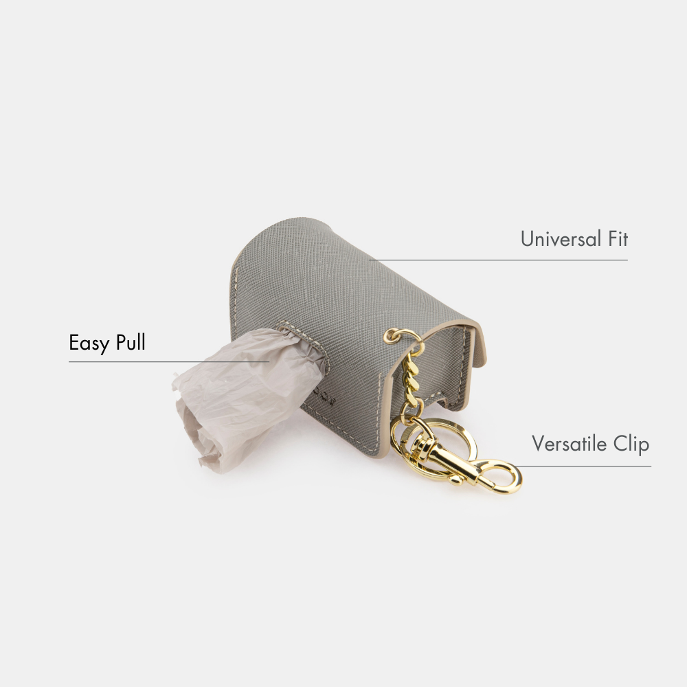 Pack Paseo Gris – Edición Limitada Black Friday | Porta Bolsas Vegano + 6 Rollos Biodegradables