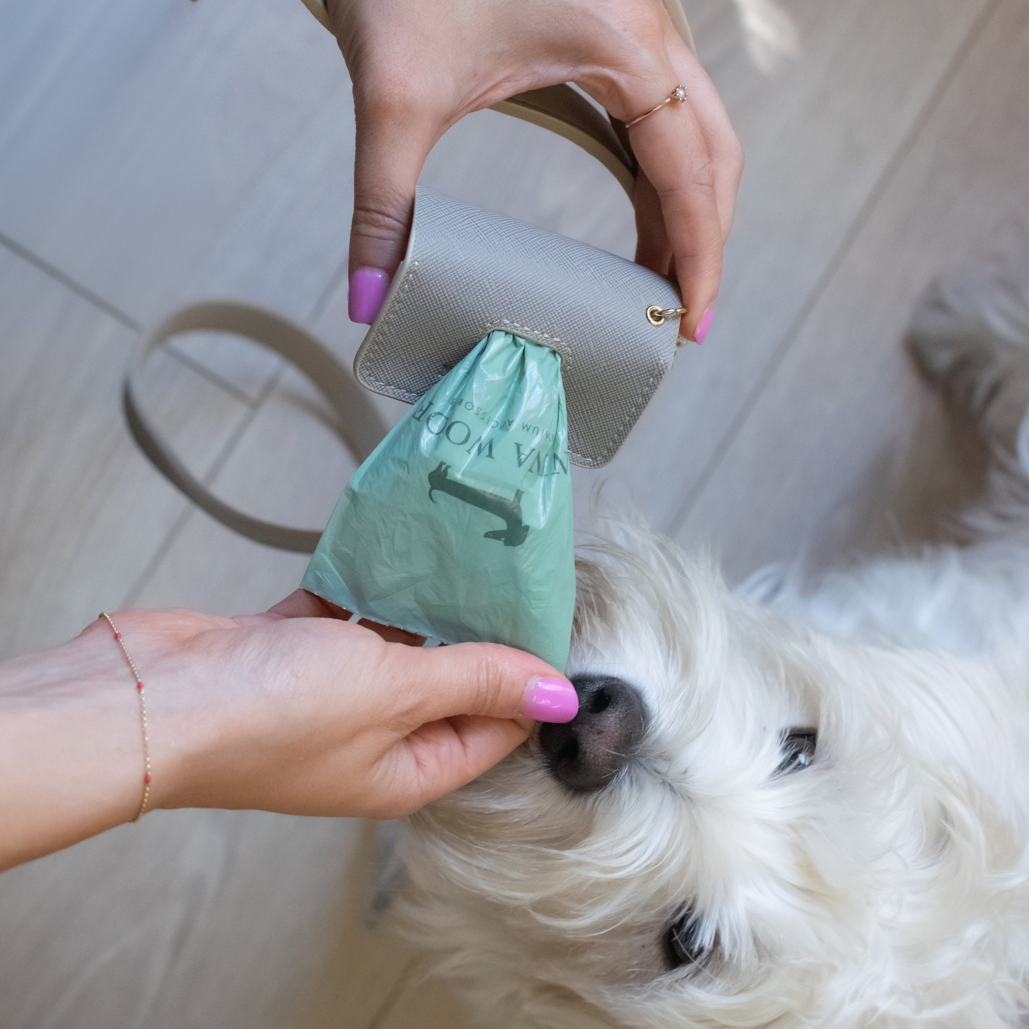 Dispensador de Bolsas - Cuero Vegano - Lila