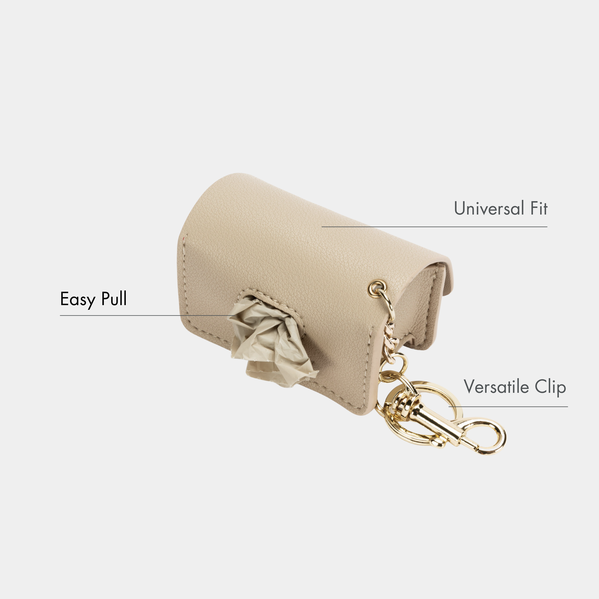 Dispensador de Bolsas - Cuero Vegano - Beige