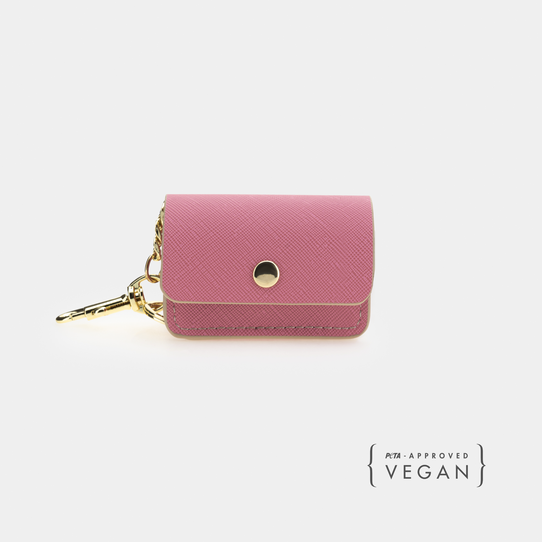 Dispensador de Bolsas - Cuero Vegano - Rosa
