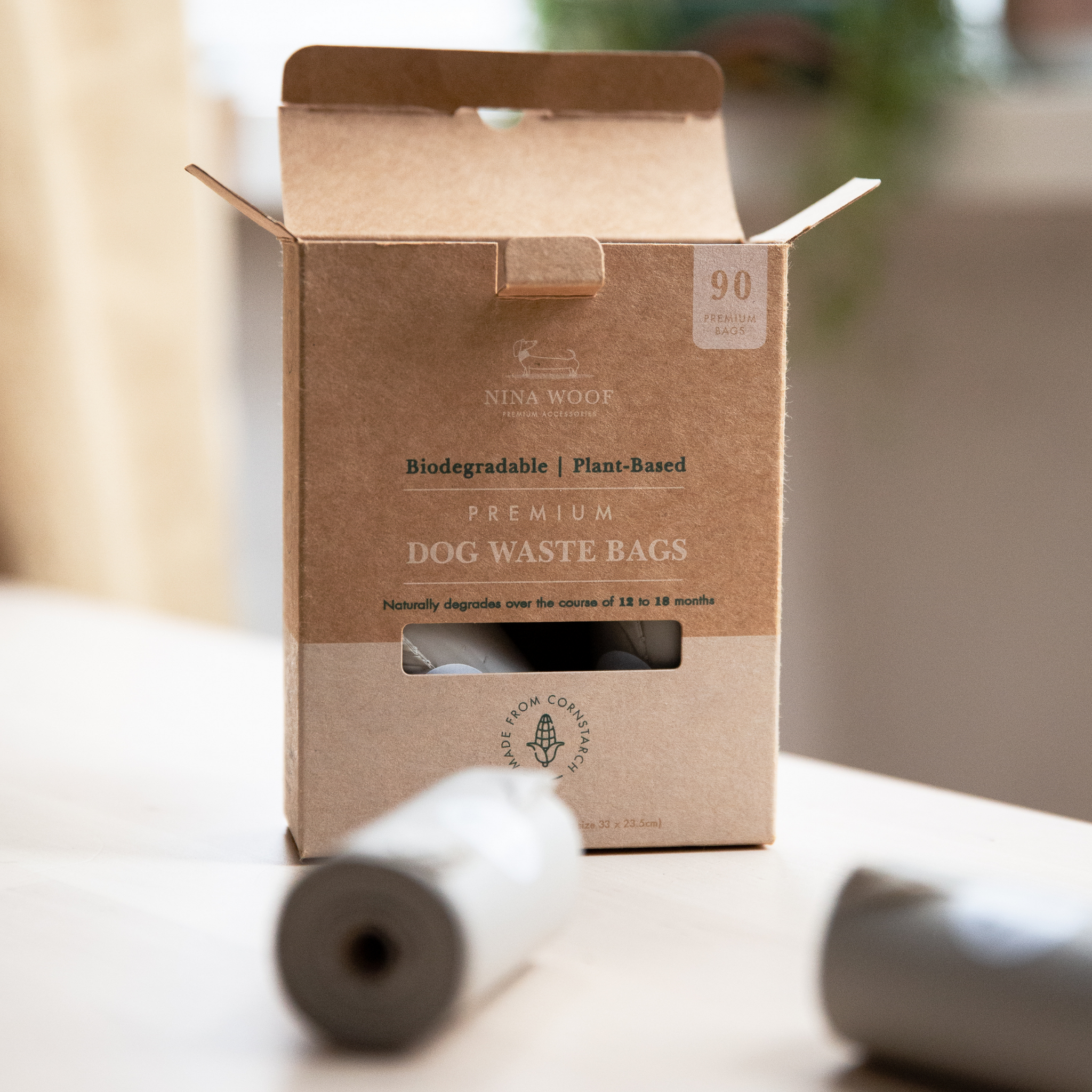 Bolsas para Desechos - 90 bolsas (6 rollos) - Biodegradable y Compostable