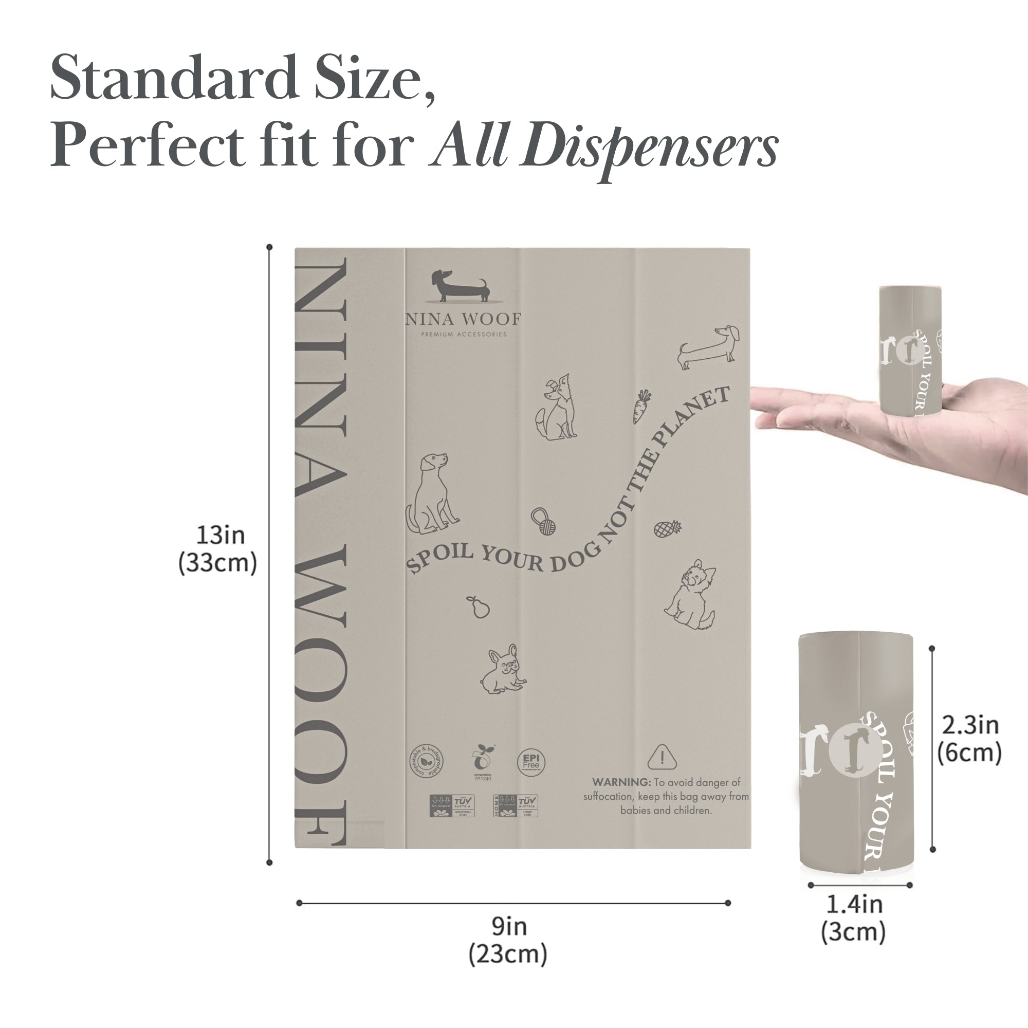 Bolsas para Desechos - 90 bolsas (6 rollos) - Biodegradable y Compostable