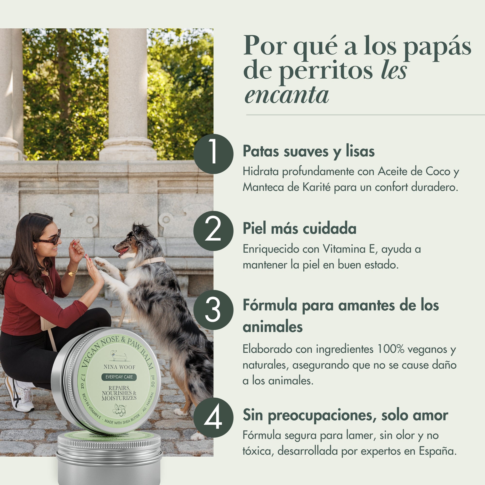 Bálsamo Vegano para Nariz y Almohadillas de Perro